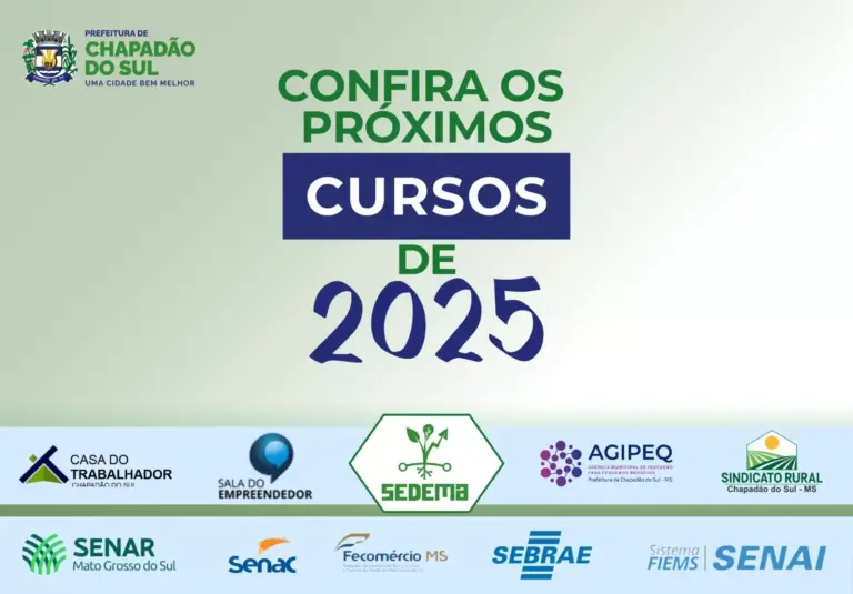 Prefeitura confirma agenda de cursos para Fevereiro e Março em Chapadão do Sul