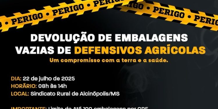 Alcinópolis realiza ação para devolução de embalagens vazias de defensivos agrícolas