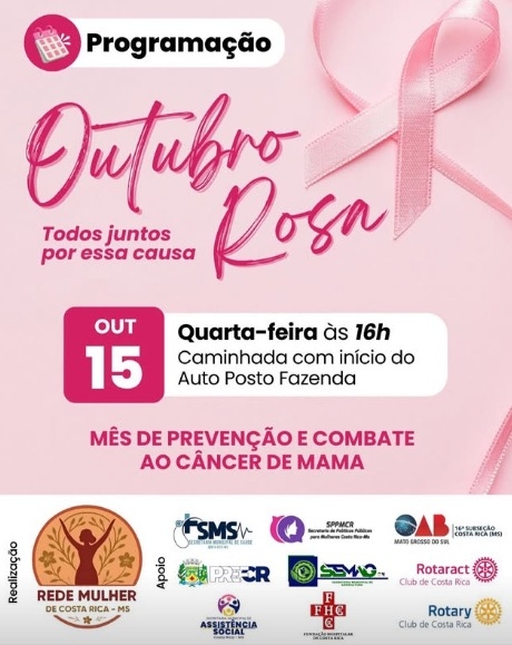 Hoje: Costa Rica realiza Caminhada do Outubro Rosa para alertar sobre prevenção ao Câncer de Mama