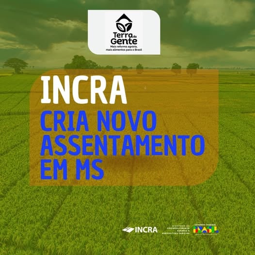 80 famílias serão beneficiadas: INCRA abre seleção para novo assentamento de Reforma Agrária em Cassilândia