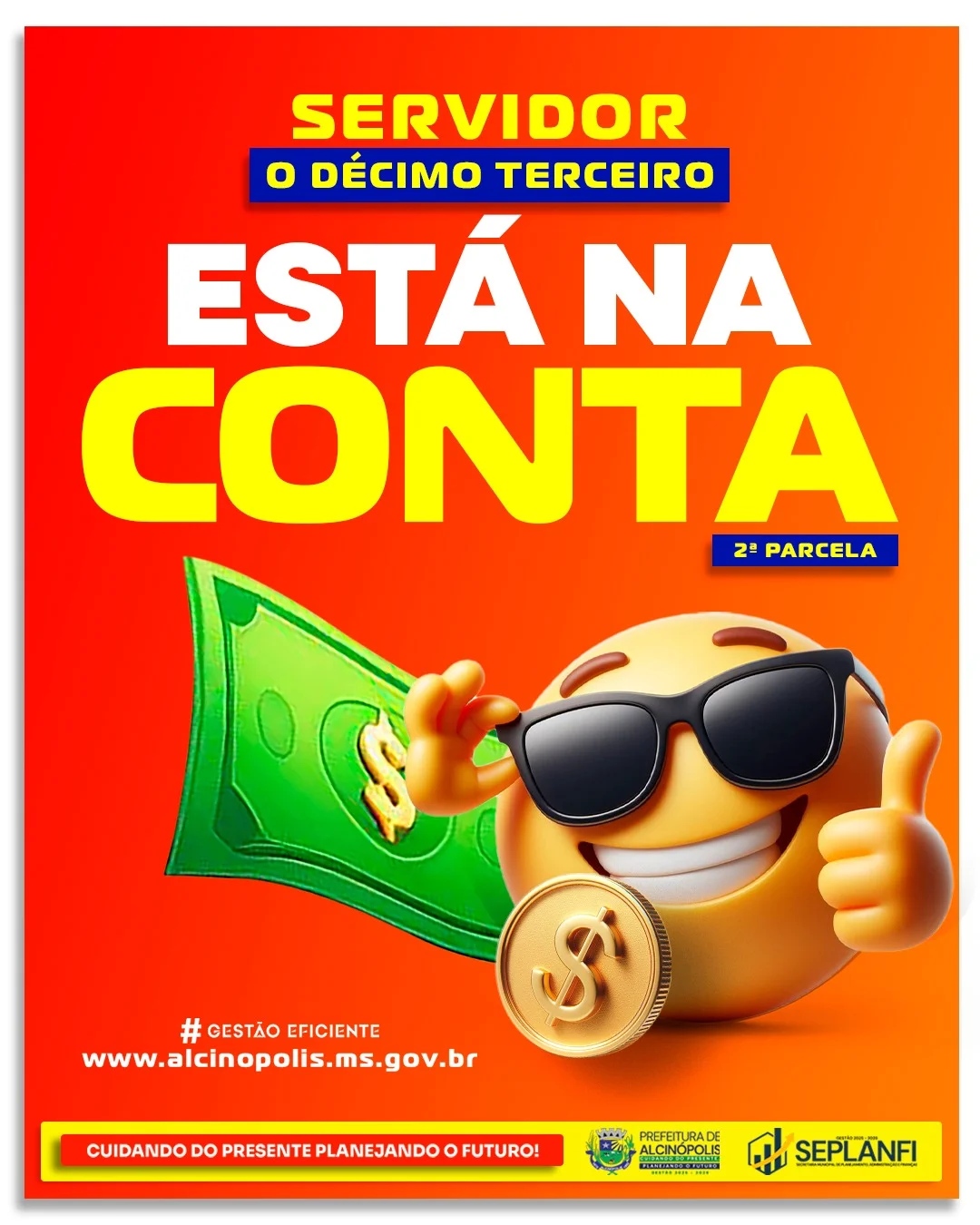Dinheiro na conta: Prefeitura de Alcinópolis paga 2ª parcela do 13º e injeta recursos na economia local
