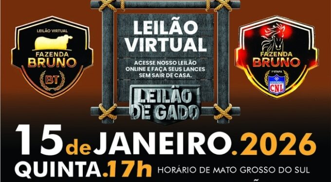 Leilão Virtual Fazenda Bruno oferta mais de mil animais durante a 1ª etapa da CNL