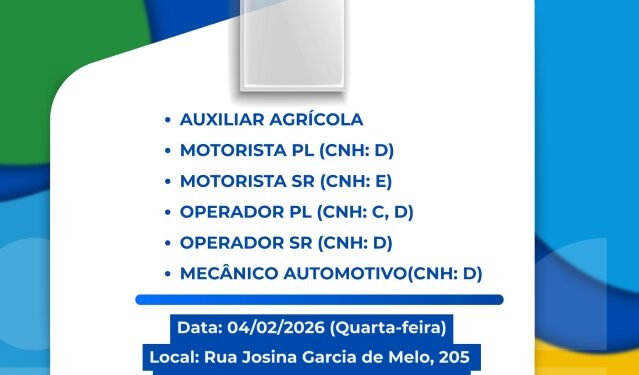 É Hoje! Mutirão da Atvos em Costa Rica busca motoristas, operadores e auxiliares para a safra 26/27