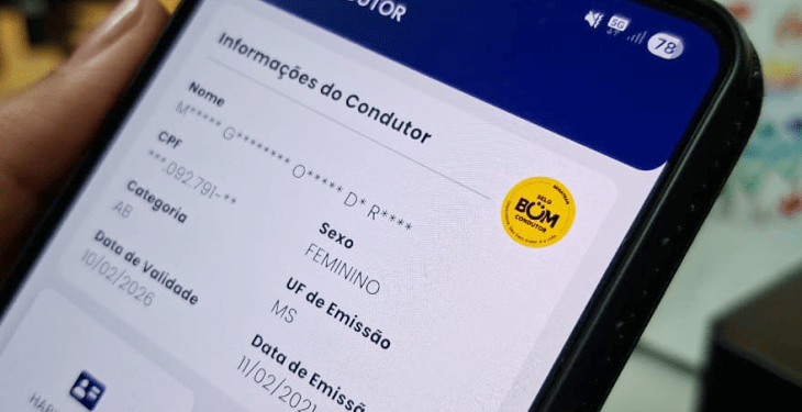 Detran-MS orienta sobre renovação automática da CNH para Bom Condutor e como solicitar a versão impressa