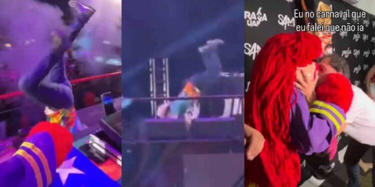 VÍDEO: ‘Virado no Jiraya’, prefeito de Paranaíba planta bananeira em palco com DJ