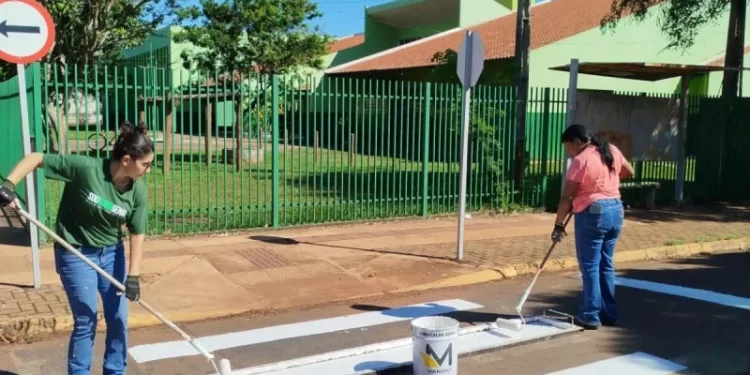 Segurança Escolar: Demutran intensifica sinalização viária em Chapadão do Sul