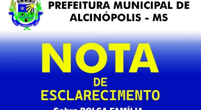 Prefeitura de Alcinópolis esclarece que cortes no Bolsa Família são de responsabilidade do Governo Federal .