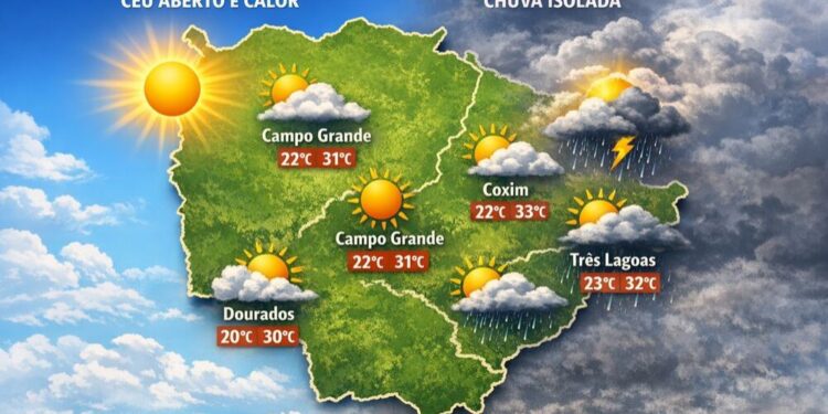 Segunda-feira de Transição: MS tem manhã de sol e previsão de pancadas de chuva à tarde