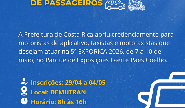Mobilidade na EXPORICA 2026: Prefeitura abre credenciamento para motoristas de aplicativos, taxistas e mototaxistas