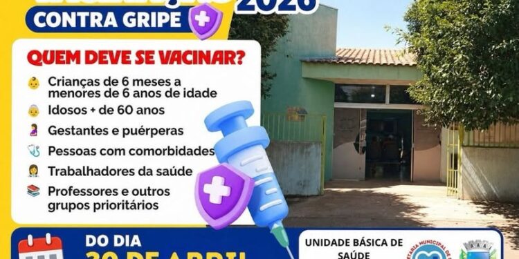 Vacinação 2026: Campanha contra a gripe começa nesta quinta-feira na UBS Arindo Rodrigues da Silva