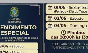 Justiça Eleitoral de Coxim anuncia plantões para regularização do título; confira as datas
