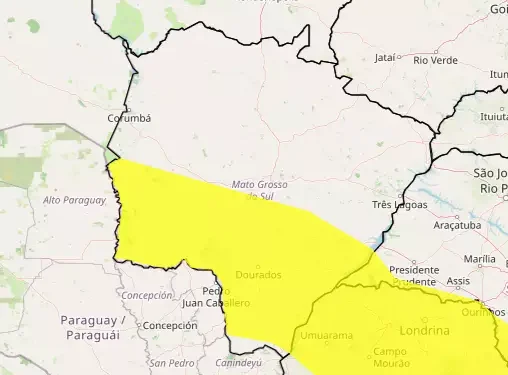 Alerta Meteorológico: Frente fria e ciclone trazem temporais e queda brusca de temperatura no MS