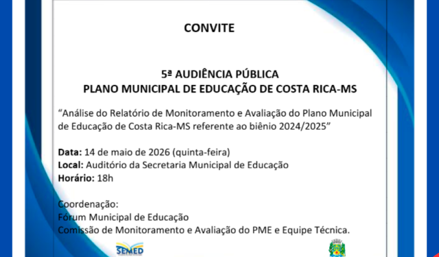 Transparência na Educação: 5ª Audiência Pública avalia metas do Plano Municipal de Educação