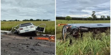 Identificadas as vítimas fatais de acidente entre ônibus e Golf na BR-060 em Camapuã