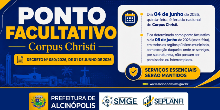 Feriadão Estendido: Alcinópolis decreta ponto facultativo e emenda a sexta-feira após Corpus Christi