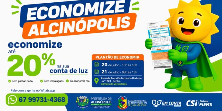 Moradores de Alcinópolis poderão economizar até 20% na conta de energia elétrica