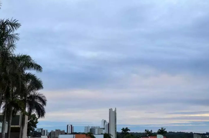 Quinta-feira será nublada e com previsão de chuva em diversas cidades de MS