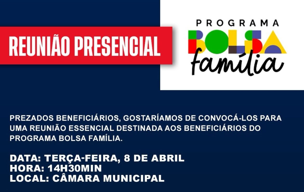 Prefeitura de Alcinópolis convoca beneficiários do Bolsa Família para reunião presencial