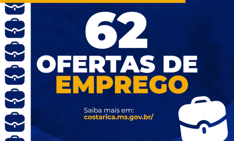 Casa do Trabalhador de Costa Rica inicia semana com 62 oportunidades de Emprego