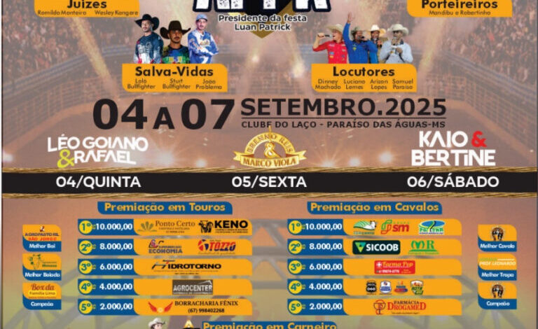 4º Rodeio APPR promete agitar Paraíso das Águas com shows e competições de alto nível