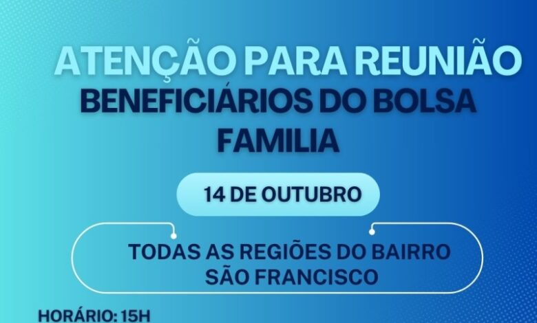 Costa Rica: Famílias do Bolsa Família do São Francisco têm reunião obrigatória hoje