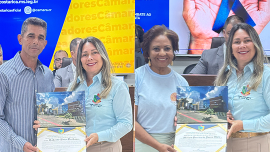 👏 Câmara de Costa Rica Homenageia Mirian Maia e Roberto Paes por Relevantes Serviços