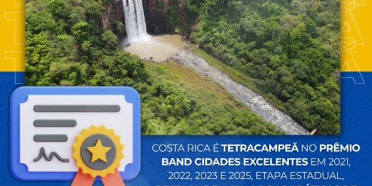 Costa Rica amplia recorde com quarta conquista do Prêmio Band Cidades Excelentes