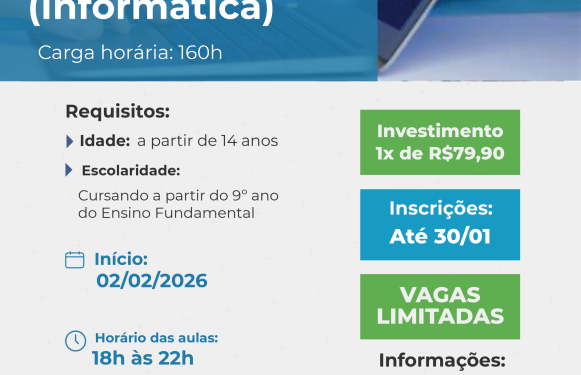 Qualificação Acessível: Senai abre curso de Informática em Costa Rica por taxa única de R$ 79,90