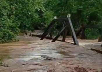 Chuvas na região Central: Ponte na MS-352 é destruída em Corguinho e Rio Negro tem 700 isolados