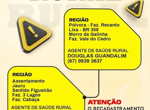 Alerta Rural: Alcinópolis convoca moradores de 11 regiões para atualização de cadastro de saúde