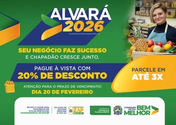 Economia em Chapadão do Sul: Pague o Alvará 2026 até dia 20 e garanta 20% de desconto
