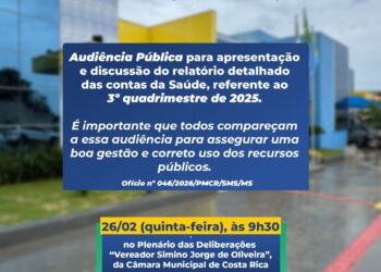 Câmara de Costa Rica convoca Audiência Pública para amanhã