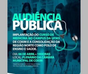 Medicina na UFMS de Coxim: audiência pública define os próximos passos do projeto