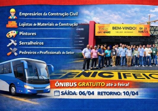 Costa Rica rumo à Feicon 2026: Prefeitura oferece ônibus gratuito para profissionais da construção civil
