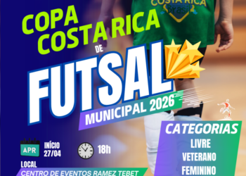 Copa Costa Rica de Futsal 2026 começa hoje com 36 jogos na fase classificatória
