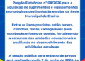 Educação e Logística: Prefeitura abre licitações para kits escolares de 2027, merenda e suprimentos de informática