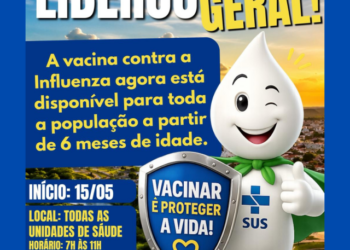 Saúde para Todos: Prefeitura libera vacinação contra Influenza para toda a população acima de 6 meses