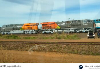 Gigantes nos Trilhos: Locomotivas da Arauco são avistadas no Terminal da Ferronorte