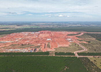 Arauco avança na construção de megafábrica de celulose no MS e prevê operação plena em 2028