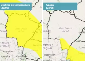 Alerta Meteorológico: Inmet emite aviso de tempestade para MS e projeta frio de 3°C com geada histórica a partir de quarta-feira