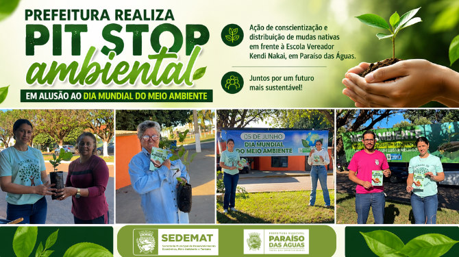 Conscientização no Trânsito: Pit stop ambiental em frente a escola marca as comemorações da Semana do Meio Ambiente