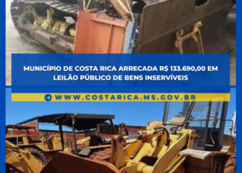 Eficiência Patrimonial: Leilão público de bens inservíveis arrecada mais de R$ 133 mil para os cofres de Costa Rica
