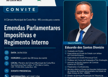 Capacitação Legislativa: Câmara de Costa Rica promove palestra com especialista do TCE-MS sobre Emendas Impositivas e Regimento Interno