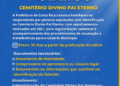 Gestão Cemiterial: Prefeitura de Costa Rica publica edital e dá 30 dias para familiares identificarem sepulturas antes de transferência para Ossário Municipal