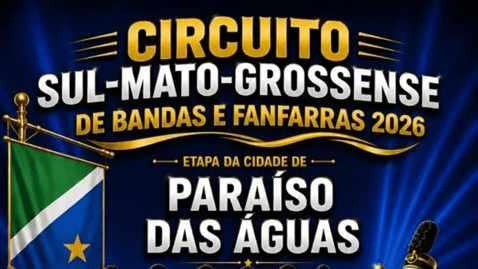 Espetáculo de Acordes: Paraíso das Águas vira a capital estadual da música com etapa do Circuito de Bandas e Fanfarras 2026
