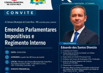 Transparência e Gestão: Câmara de Costa Rica convoca comunidade e entidades para palestra sobre Emendas Impositivas