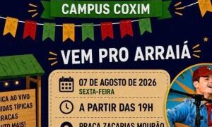 Arraiá da UFMS 2026 na Praça Zacarias Mourão promete movimentar Coxim