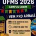 Arraiá da UFMS 2026 na Praça Zacarias Mourão promete movimentar Coxim