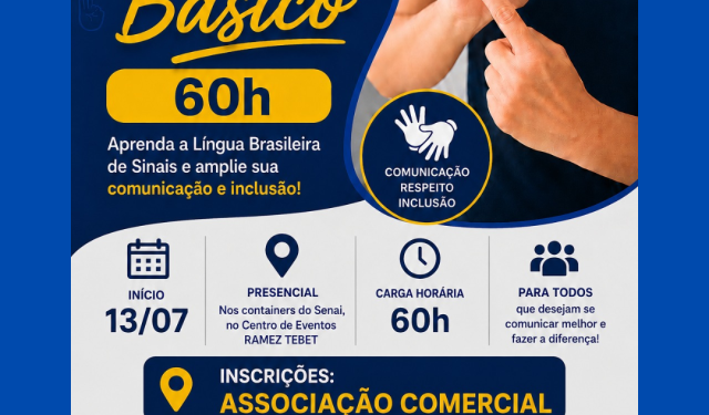 Inscrições para curso básico de Libras do SENAI-MS se encerram hoje em Costa Rica