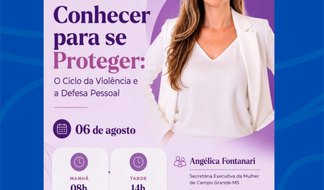 Secretaria da Mulher de Costa Rica abre Agosto Lilás com palestra sobre ciclo da violência e defesa pessoal